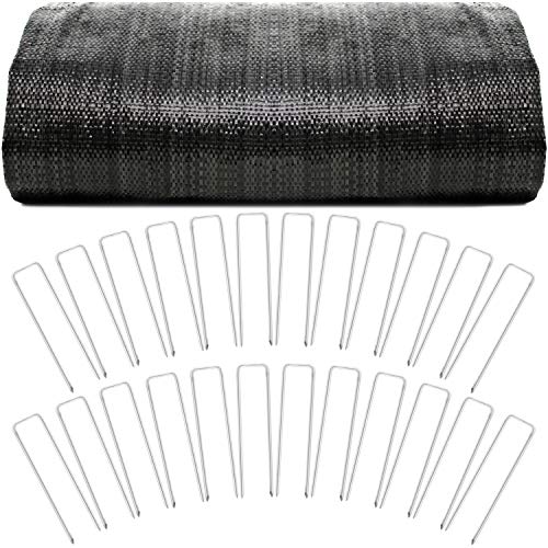 REKVEN Driveway Landscaping Fabric and Underlayment - 50 x 12.5 ft – Heavy Duty Woven Geotextile...