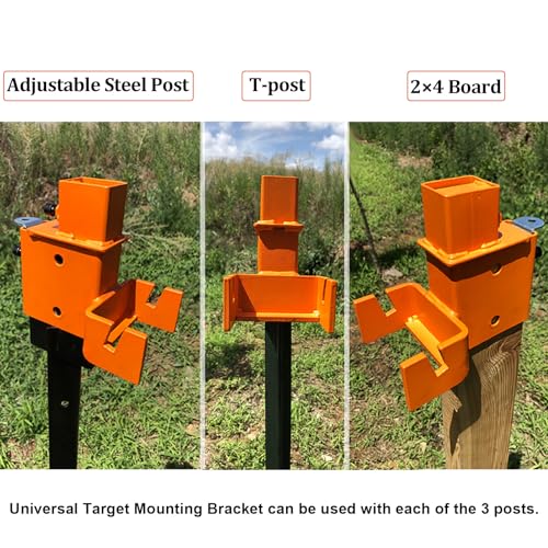 Image of Highwild AR500 Steel Hostage Target 12 inch x 20 inch x 3 /8 inch Armored Steel Bullseye Reactive IDPA Shooting Target with 2X4 T-Post Bracket