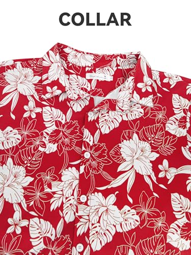 Image of Yoimira Hawaiian Shirts for Men, Print Mens Casual Short Sleeve Button Down Shirts Floral Aloha Beach Shirt