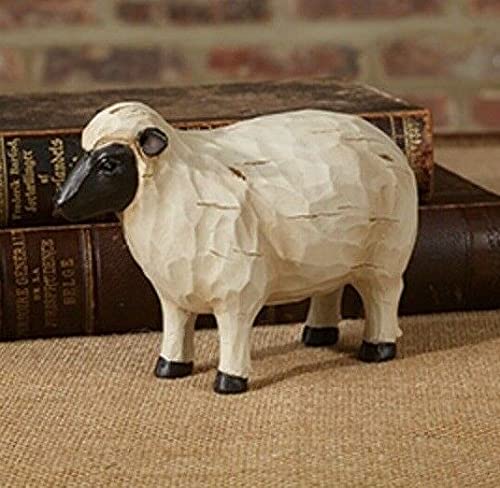 Primitive-Sheep-Figurine-6-L-x-375-T-Farmstead-Farmhouse-Resin-Aged-Look-Farm Primitive Sheep Figurine 6 L x 375 T Farmstead Farmhouse Resin Aged Look Farm