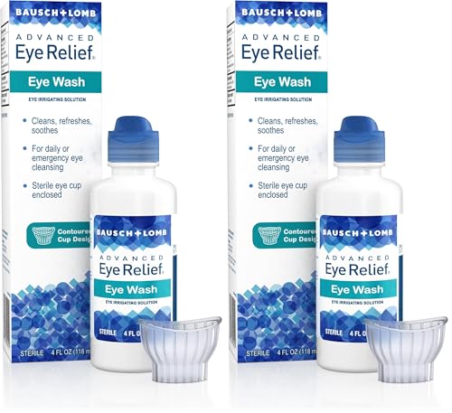Advanced Eye Relief Eye Wash from Bausch + Lomb, Eye Irrigating Solution, 4 Fl Oz (Pack of 2)