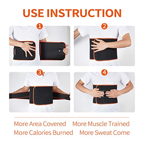 Sauna Waist Trimmer, Wide Men Waist Trainer, Sweat Ab Belt With Adjustable Pressure Straps, Weight Loss Back Support Belt (Xl 41-49 Inch) Black #TOP4