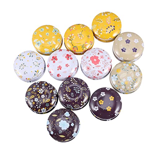 DECORNIJIA Caja Redonda De 12 Unidades Para Pintalabios Sombras De Ojos Sellos Para Tarros Dispensadores De Galletas Bebidas Mermeladas Tapas Para Dispensadores De Galletas Cremas
