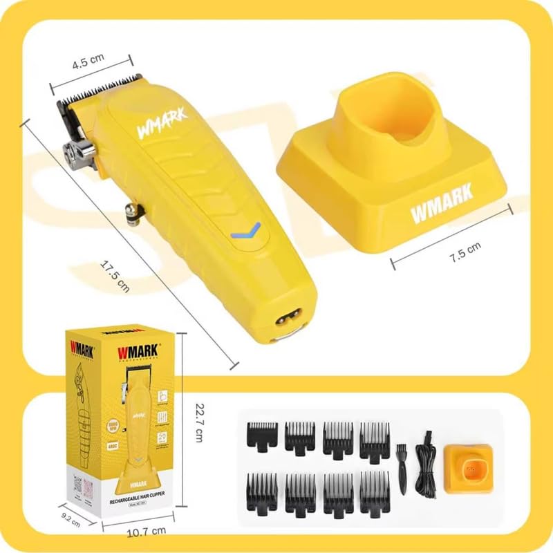 Image of WMARK NG-139 Premium Salon Series 8000-8500RPM 385 Double Ball Motor Zero Gapped Hair Clipper High Precision Fade Blade with DLC Process 2500mAh Battery USB Charging & Stand 180-Min Runtime, Model 5