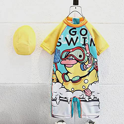 Image of AIRAVAT Children Swimsuit Set, 1513 Printed Kids Bathing Suit Swimwear, Half Sleeves 1 Piece Swimming Wear for Kids, Swimming Costume for Kids