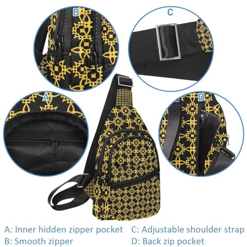 Sac banane géométrique doré finitions soignées style graphique moderne