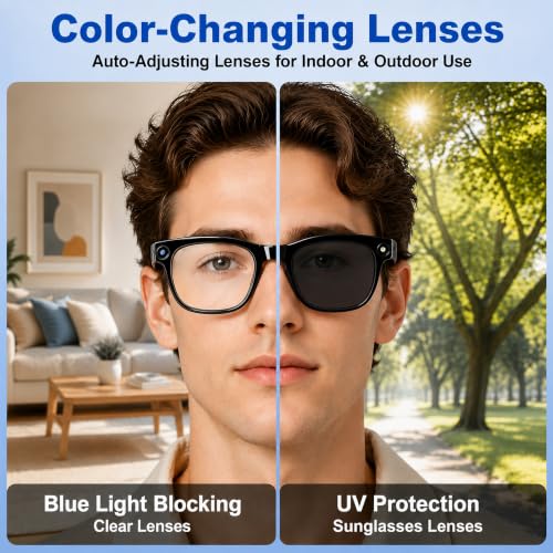 Image of AI Smart Glasses with 8MP Camera, Bluetooth Camera Glasses for Women Men