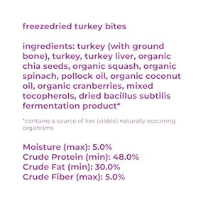 smallbatch Pets Freeze-Dried Tremendous Booster Turkey Bites for Canine & Cats, 7 oz, Made in The USA, Natural Produce, Humanely Sourced Meat, Single Supply Protein, Mixer & Topper, Cranberry & Probiotics