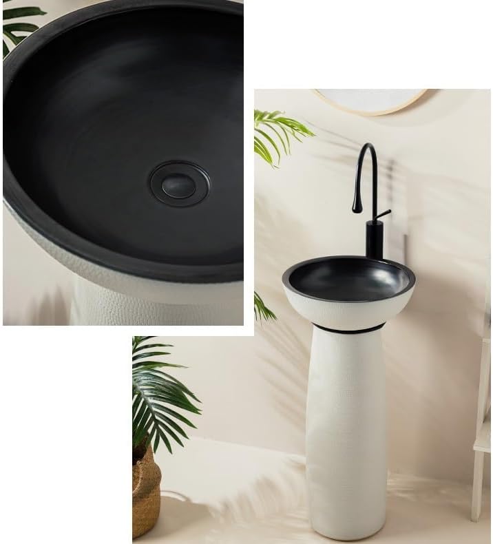 Modern Kitchen Sink Pedestal Wash Basin Floor-Standing Balcony Bathroom Wash Basin, Pedestal Sink Drop in Kitchen Sink
