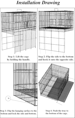 Image of Luxury Metal Bird Cage - Designed for Small to Medium-Sized Birds, 20-Inch Large Capacity, Suitable for Parrots, Finches, Cockatiels, and More Pet Birds