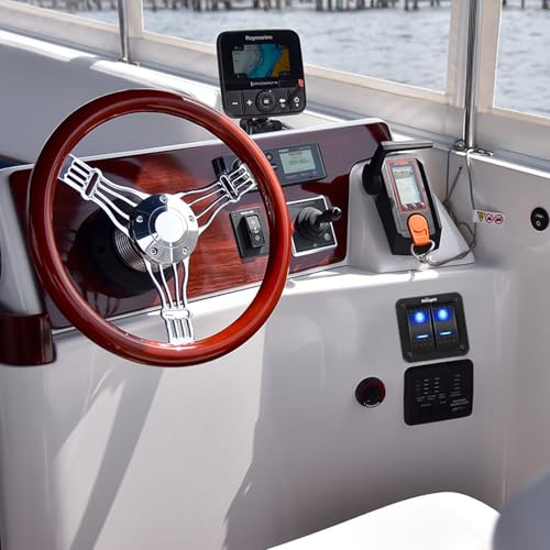 Image of Nilight 90106B 2 Gang Rocker Switch Panel 5 Pin On Off Pre-Wired Rocker Switch Aluminum Panel Waterproof Switche Panel for 12V /24V Automotive Cars Marine Boats ATVs Trailers,2 Years Warranty , Blue