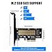 YIOVVOM M.2 NVME SSD to PCIe 3.0/4.0 x4 Adapter with Aluminum Heatsink Solution Supports 2280, 2260, 2242, 2230 Solid State Drives