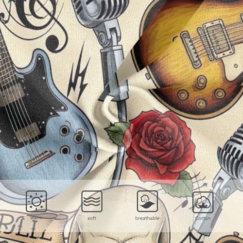 Girl Underwear, Vintage Guitars Skulls Red Roses Toddler Briefs, Cotton Girls Underwear, 2T–8 Years3