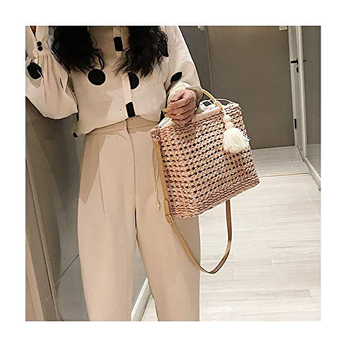 Bolso cruzado de verano para mujer con flecos y asa de madera miniatura 6