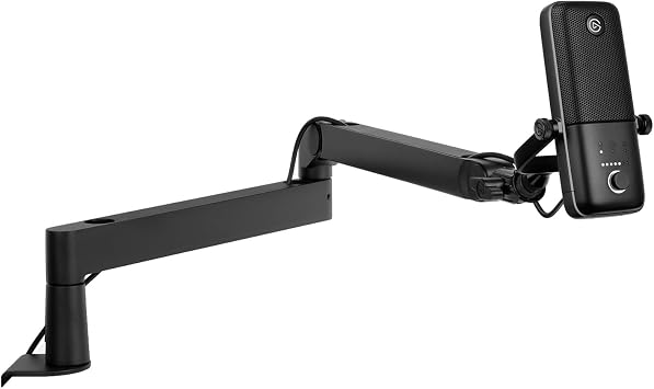 Elgato Wave3 Microphone with Mic Arm Low Profile, Fully Adjustable with Cable Management Channel, perfect for Podcast, Streaming, Gaming, Home Office, Free Mixer Software, Plug & Play for Mac, PC