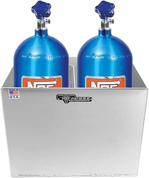 Pit Posse 511 Nitrous Bottle Nos No2 Rack Holder Aluminum Storage Enclosed Race Trailer Organizer-Made in USA-2 Bay 10-15 Pound Bottles