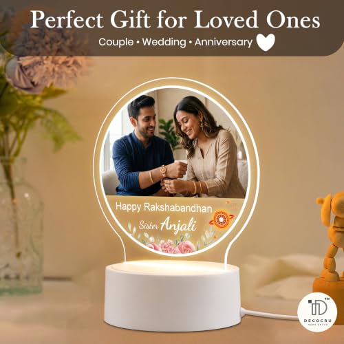 DECOCRU Personalized Rakhi LED Lamp 5.5x5.5 Inch - Image 3