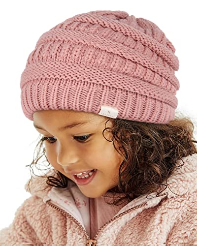 Yanibest Toddler Winter Hat Satin Lined Baby Beanie Infant Skull Cap Knit Warm Soft Winter Hat Girls Boys Pink #TOP21
