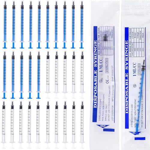 50Pcs 1ml syringes No Needle colostrum collection kit Individually SealedSyringes colostrum syringesfor Refilling and Measuring Liquids Scientific Labs Plant Watering Pet Feeding Glue Applicator