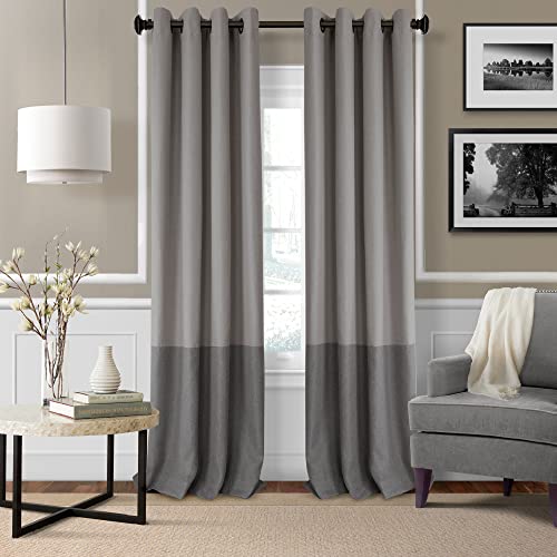 Elrene Home Fashions 26865874716 Room Darkening Grommet Window Curtain Drape Panel, 52" x 95", Gray, 52"x95"