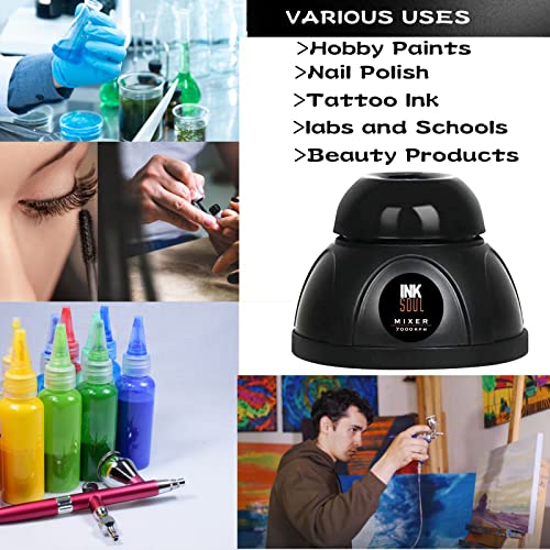 Mini Vortex Mixer 7000Rpm Lab Mixer, Paint Mixer For Ink, Air Brush Paint Mixer, Lab Vortex Shakers For Gel And Eyelash Adhesives, Lab Paint Mixer, Nail Polish Shaker, Built-In Rechargeable Battery #TOP3