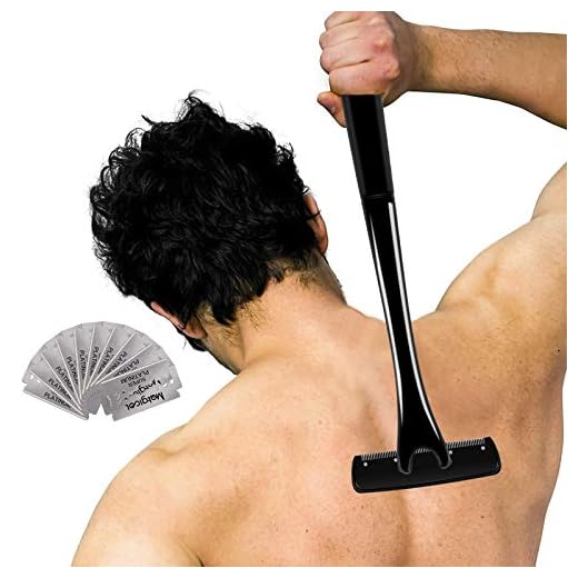 Lengthen Back Hair Shaver for Men with Curved Ergonomic Handle Wet or Dry Back Hair Removal Full Body Hair Groomers