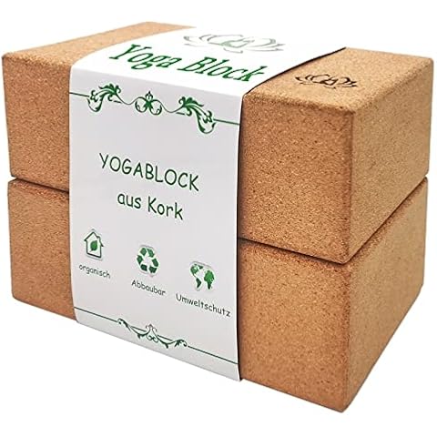 Yoga Block Cork Set of 2, Non-Slip Yoga Blocks Made of Pure Natural Cork, Yoga and Pilates Yoga Accessories, Support Movement and Correcting Your Posture Cover