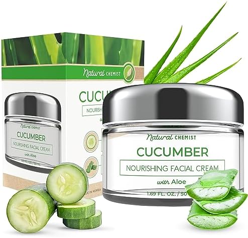 Natural Chemist Cucumber & Aloe Daily Face Moisturizer - Hydrating & Cooling, Nourishing, Anti-Aging, Skin Calming, Dermatologist Tested, Cruelty Free Korean Skin Care For All Skin Types - 1.69 fl. oz