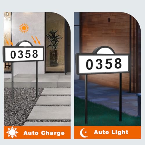 image for GEYUEYA Home GEYUEYA Solar House Number for Outside, Address Numbers f