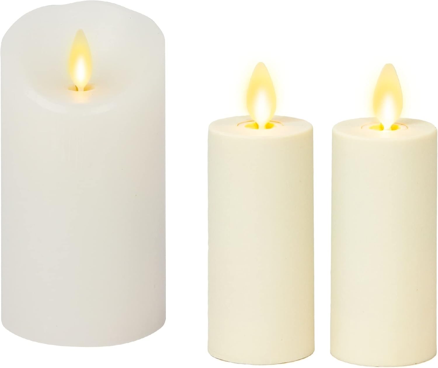 Luminara Bundle 4.5" Indoor White Flameless Candle and Set