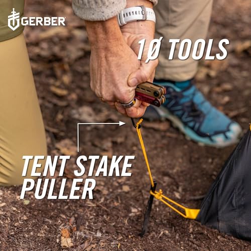 Gerber Gear Stakeout Spark - Multi-Tool Folding Knife for Backpacking, Survival, Camping, Outdoor - Pocket Tool w/Bottle Opener, Tent Stake Puller, Scissors, Tweezers - Coyote Brown - Image 5