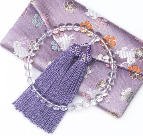 （04:30時点） [レオビ-　ストア] LEOBEE 女性用数珠 数珠 本水晶 マグネット式数珠袋付き 念珠 じゅず 手作り念珠 葬式 葬儀 墓参り 法事 念誦 全ての宗派で使用頂け…