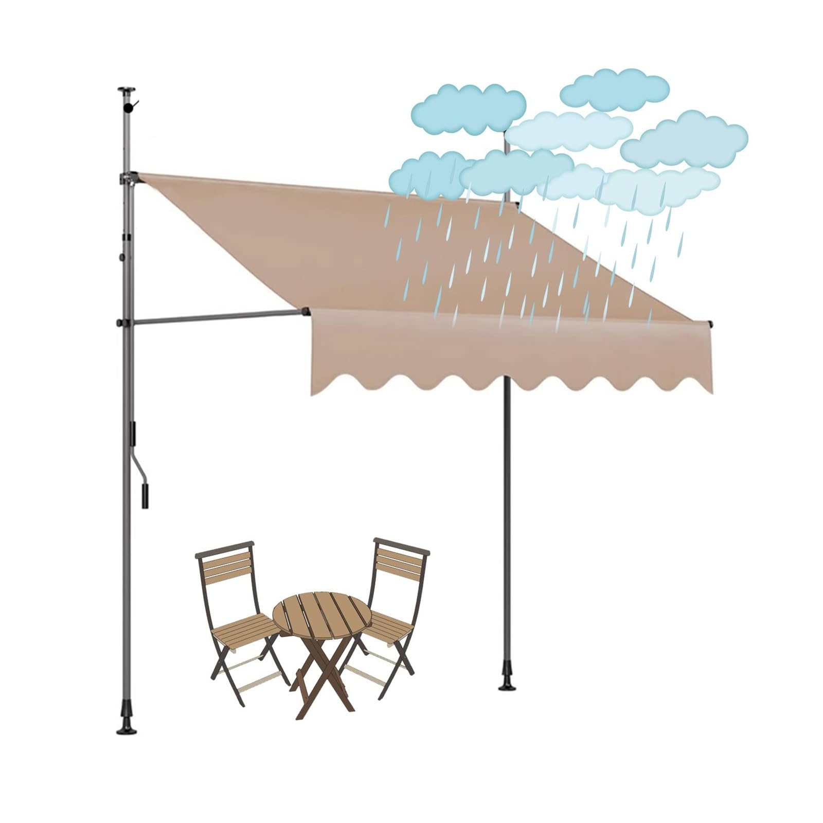Store de terrasse rétractable pour un déjeuner ombragé sur le balcon