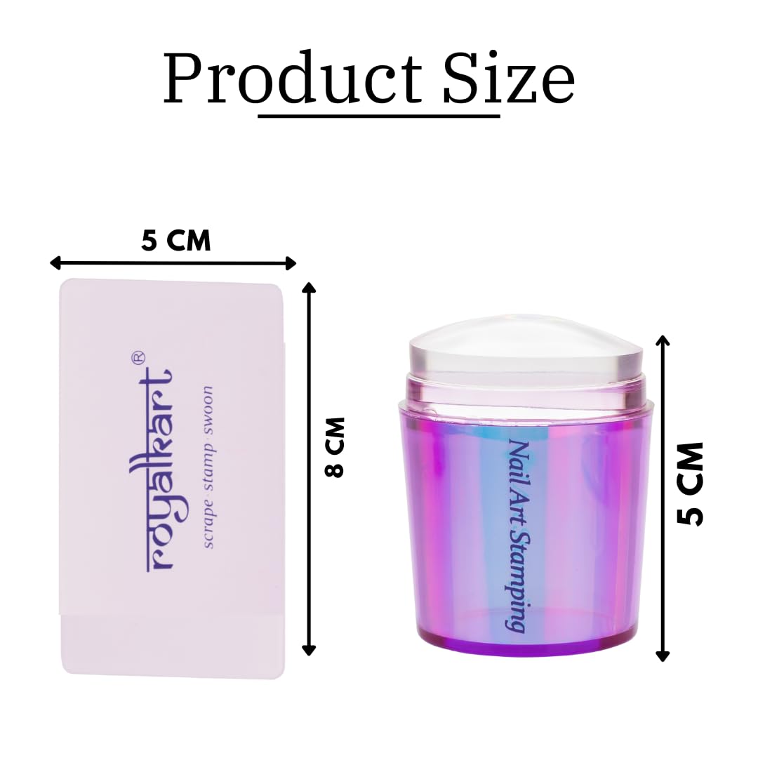 Royalkart Nail Art Stamper Kit with French Nail Stampers, Nail Scrapers and Stamper Heads Replacement 1