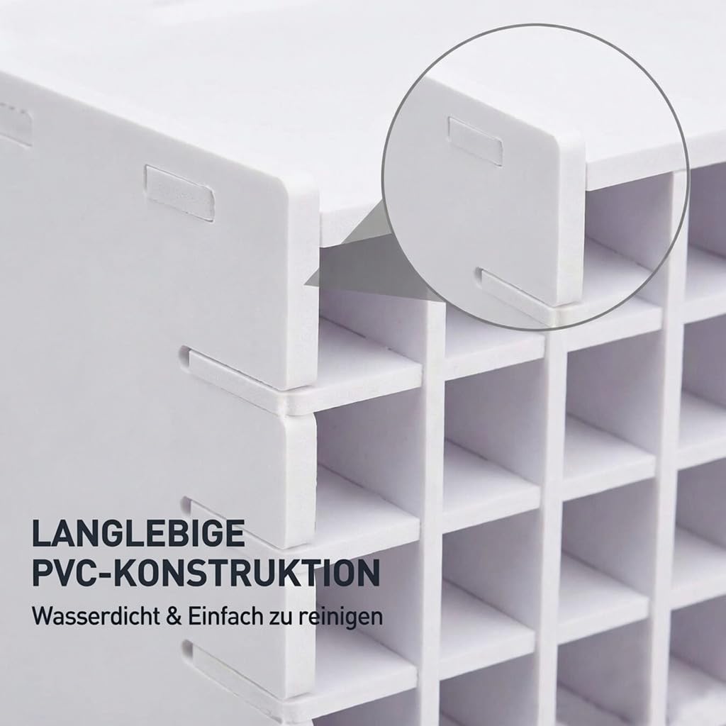 Krafetto Stifte Organizer mit 400 Fächern, Marker Aufbewahrung für Alkoholmarker, Filzstifte und Fineliner, Platzsparender Markerständer/Stiftehalter für Schreibtisch und Bastelzimmer, Weiß