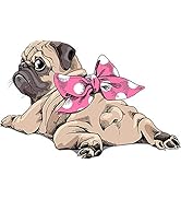 Lovely Pug Iron on Sticker Decals Heat Transfer Appliques Patches Arts DIY Sticker Patch Thermo-S...