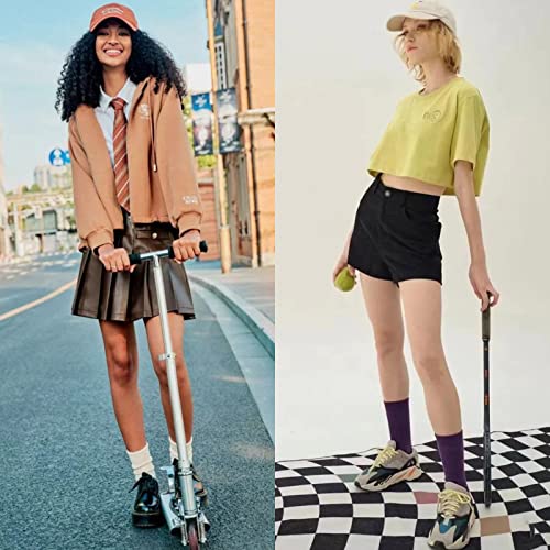 J-Box Women's Cotton Crew Socks Above Ankle Socks, Lightweight Socks For Women Socks Multicolors Casual Socks #TOP6