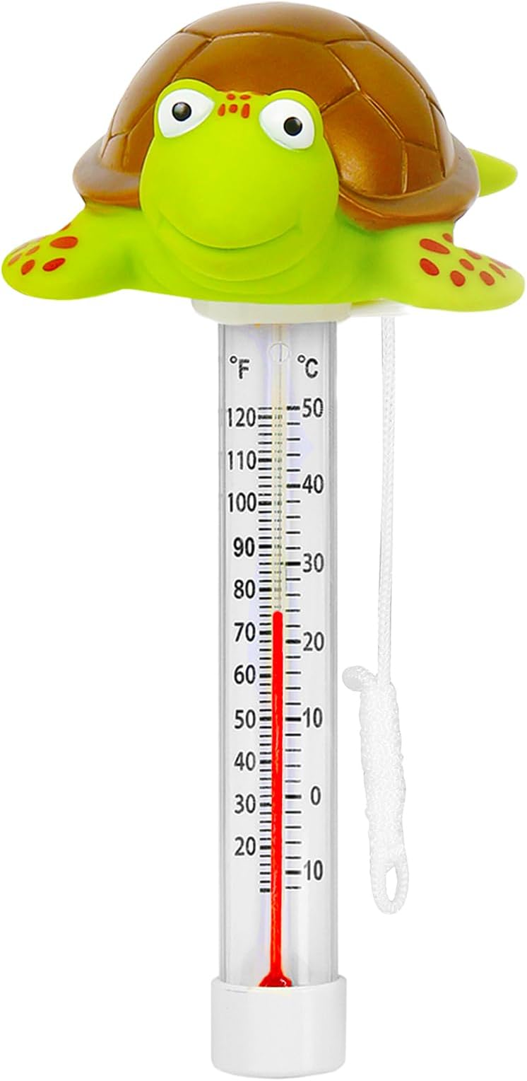 Pull Together Floating Swimming Pool Thermometer, Pond Water Thermometer with String, Baby Pool Thermometer, Shatter Resistant, for Outdoor & Indoor Swimming Pools, Spas, Hot Tubs