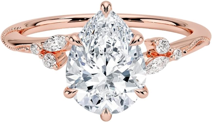 1-3 CT Moissanite Engagement Ring Colorless VVS1 10K 14K 18K Solid Gold & 925 Sterling Silver Twisted Vine Solitaire Moissanite Ring Christmas Gift For Women
