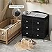 BOLUO Black Changing Table Dresser with 6 Fabric Drawers, Baby Dresser with Changing Table Top Diaper Changing Station with Storage for Nursery Modern