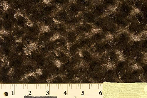 Luxurious Minky Rosebud Fabric - Chocolate Brown