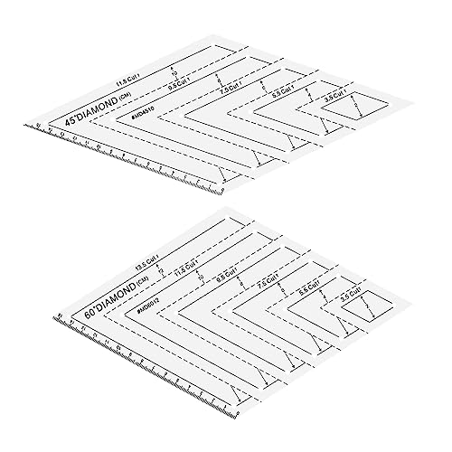 ARTIBETTER 2Piezas Regla Patchwork Regla De Medición De Plástico Para Acolchado DIY Herramienta Tela Medidas