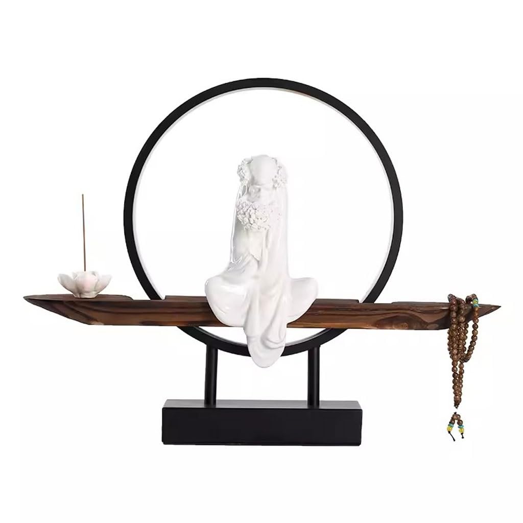 Statue de Bouddha et brûleur d'encens pour salon et chambre TUSUOD