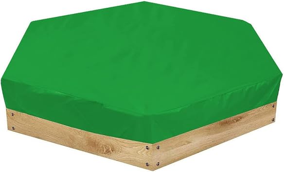 Hexagon Sandbox Cover Waterproof Garden Sand Box Cover, Outdoor Sandbox Protection Cover for Sandpit,55x47.2x7.9inGreen