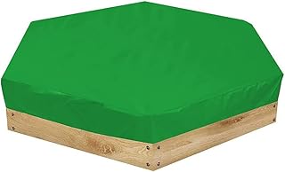 JUOPZKENN Hexagonal Sandbox Cover with Drawstring, Sandbox Sandpit Cover Dustproof,Sandpit Pool Cover Protective for Outdoor Garden Sandpit Canopy (Green)