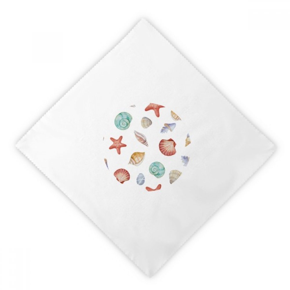 Servilletas de tela reutilizables blancas con ilustración marina, 2 uds
