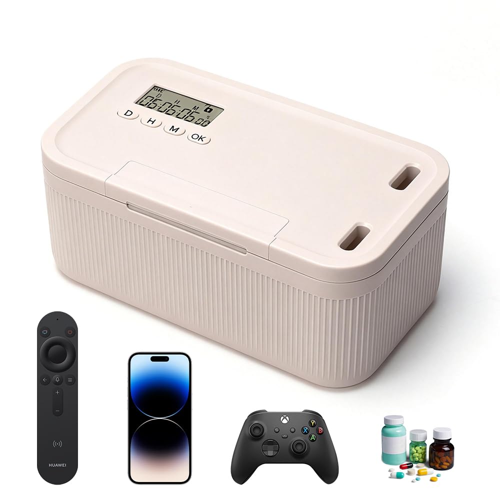 Zeitschloss Box, Handy Gefängnis mit Timer, Safe Timed Lock Box mit 2 Arbeitsmodus, Handy Safe mit Zeitschloss, Robust Handytresor für Handys, Spielkonsolen, Snacks