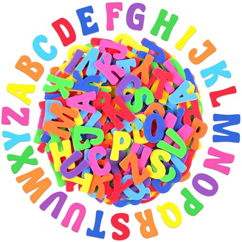 Letter Stickers 1376 PCS Foam Letter Stickers 3D Self-Adhesive Alphabet Stickers for DIY Crafts 1 Inch Cute Foam Letters for Scrapbooking School Projects Classroom Supplies Party Decoration 8 Colors