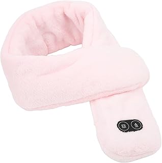 Heating Scarf, Heated Scarf Rechargeable Neck Warmer Scarf Intelligent Temperature Adjustment USB Massage Function Electric Scarf for Man Woman Daily Use(pink)