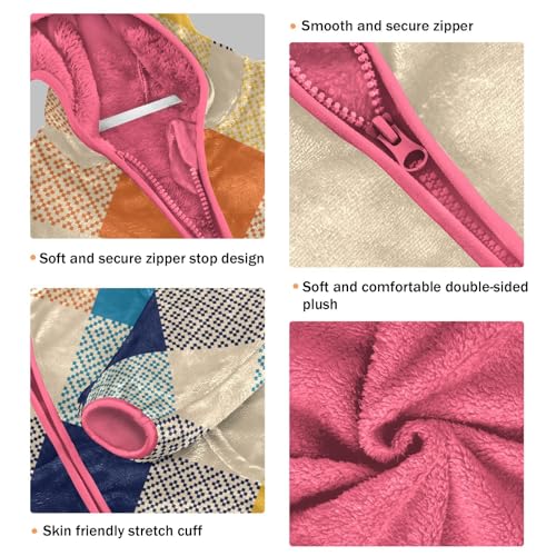 Buffalo Check Plaid Pattern Geometric Multicolored Fleece Jacket Baby Boy3